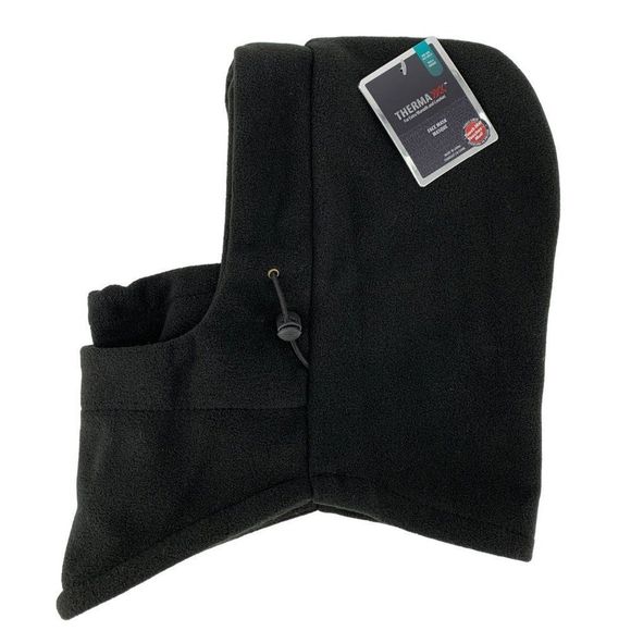 Unisex Therma X Fleece Hood with Mask Face Cover Winter Cold Weather 3774 Black - Picture 1 of 7